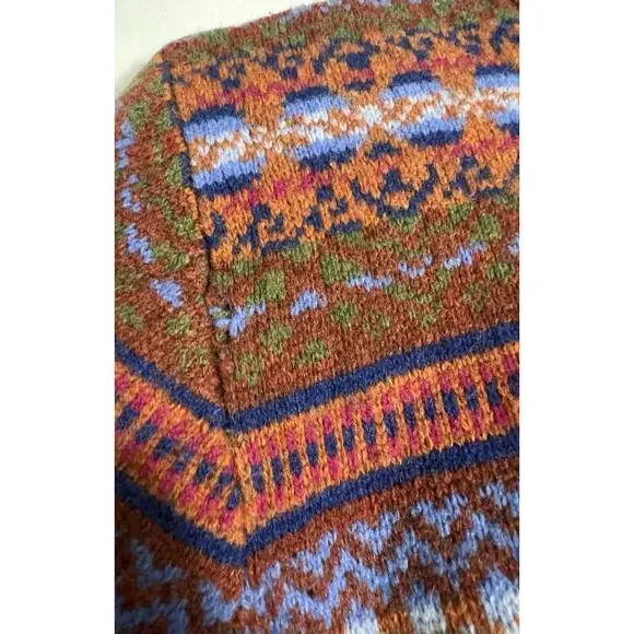 Vintage Eddie Bauer Button Up Cardigan Sweater Sz Large 100% Lambs Wool - Picture 6 of 9